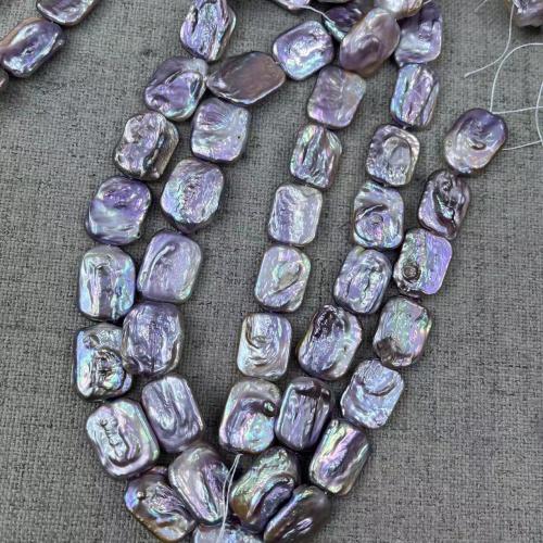 Cultured Baroque Freshwater Pearl Beads, Rectangle, DIY, purple, 15x19mm, Approx 19PCs/Strand, Sold By Strand