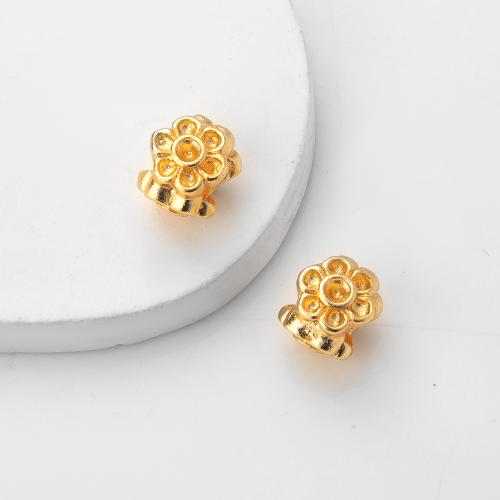 Brass Jewelry Beads, Flower, gold color plated, DIY, nickel, lead & cadmium free, 8x10x10mm, Sold By PC