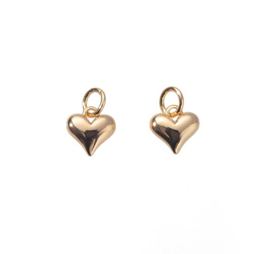 Brass Heart Pendants, gold color plated, DIY, nickel, lead & cadmium free, 8x5x12mm, Sold By PC