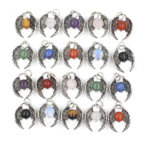 Gemstone Pendants Jewelry, Brass, with Natural Stone, plated, DIY & different materials for choice, more colors for choice, nickel, lead & cadmium free, 9x22x27mm, Sold By PC