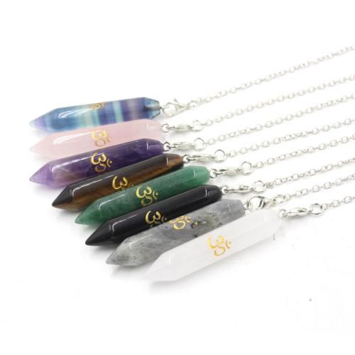 Natural Stone Pendulum, with Brass, plated, fashion jewelry & different materials for choice, more colors for choice, nickel, lead & cadmium free, 10x10x55mm, Sold By PC