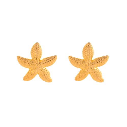 Stainless Steel Stud Earrings, 304 Stainless Steel, Starfish, plated, fashion jewelry & for woman, more colors for choice, Sold By Pair