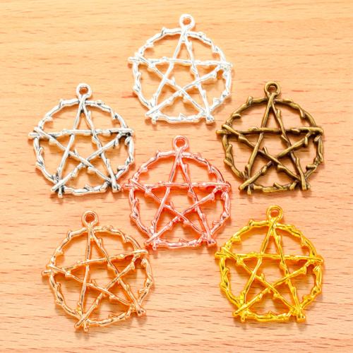 Pendentifs en alliage de zinc, Pentagram, Placage, DIY, plus de couleurs à choisir, 28x26mm, 100PC/sac, Vendu par sac