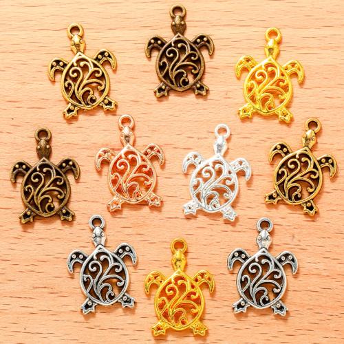 Pendentifs animaux en alliage de zinc, tortue, Placage, DIY, plus de couleurs à choisir, 21x15mm, 100PC/sac, Vendu par sac