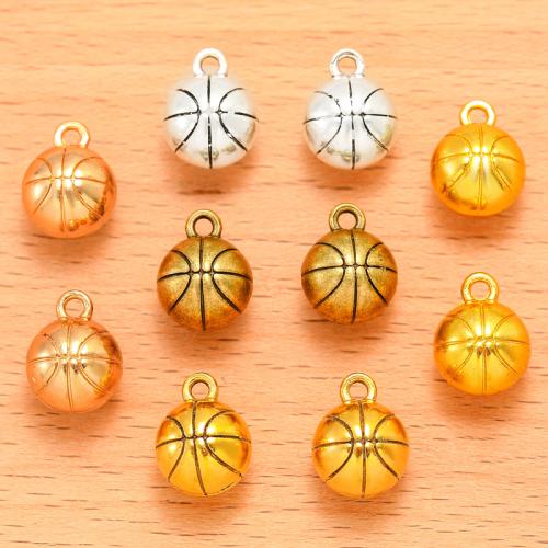 Zink-Aluminium-Anhänger, Zinklegierung, BasketballKorbball, plattiert, DIY, keine, 14x10x10mm, 50PCs/Tasche, verkauft von Tasche