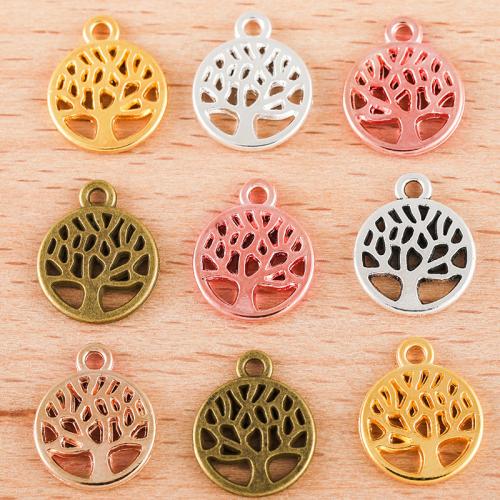 Pendentifs en alliage de zinc, arbre, Placage, DIY, plus de couleurs à choisir, 13x11mm, 100PC/sac, Vendu par sac