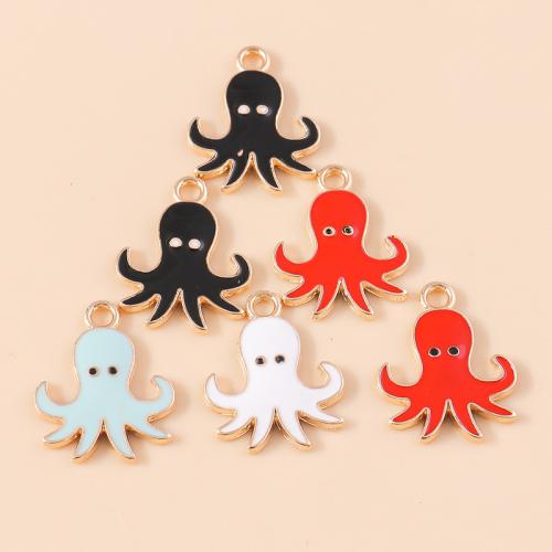 Tibetan Style Enamel Pendants, Octopus, plated, DIY, more colors for choice, 10PCs/Bag, Sold By Bag