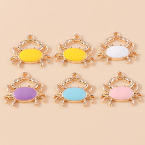 Tibetan Style émail Pendants, alliage de zinc, crabe, Placage, DIY, plus de couleurs à choisir, 10PC/sac, Vendu par sac