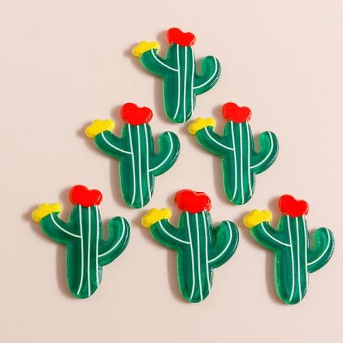 Mobile Phone DIY Decoration, Plastic, with Resin, Opuntia Stricta, plated, 10PCs/Bag, Sold By Bag