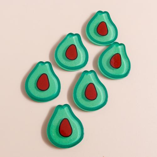 Mobile Phone DIY Decoration, Plastic, with Resin, Avocado, plated, 10PCs/Bag, Sold By Bag