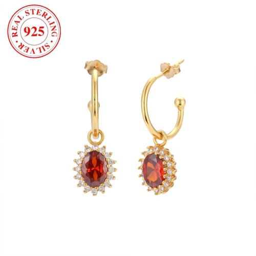 925 Sterling Silver Drop Earring, different styles for choice & for woman & with rhinestone, Sold By Pair