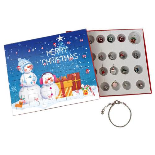 Zinklegierung Kinder DIY String Perlen Set, plattiert, Weihnachts-Design & Emaille & mit Strass, Länge:ca. 6-8 ZollInch, verkauft von setzen