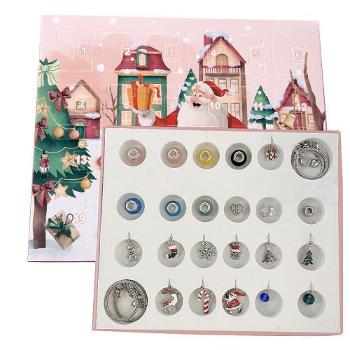 Tibetan Style Children DIY String Beads Set, with Crystal, plated, Christmas Design & enamel & with rhinestone, Sold By Set