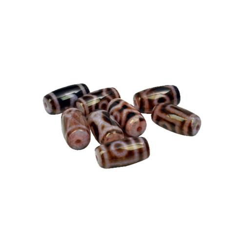 Natural Tibetan Agate Dzi Beads, random style & mixed pattern & DIY, 10x19mm, Hole:Approx 1.2mm, Sold By PC