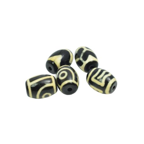 Natural Tibetan Agate Dzi Beads, random style & mixed pattern & DIY, Grade AB, 12x16mm, Hole:Approx 1.2mm, Sold By PC