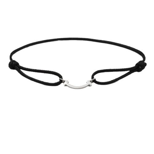 Acier inoxydable 304 bracelet, avec cordon de polyester, Placage, unisexe & réglable, plus de couleurs à choisir, Longueur:Environ 6-10 pouce, Vendu par PC