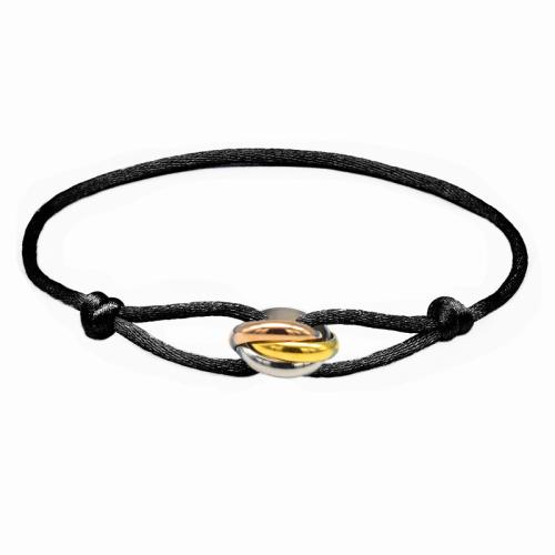 Acier inoxydable 304 bracelet, avec cordon de polyester, Placage, unisexe & réglable, plus de couleurs à choisir, Longueur:Environ 6-10 pouce, Vendu par PC