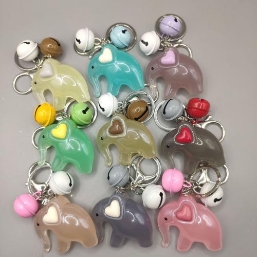 Bag Purse Charms Keyrings Keychains, Acrylic, with Tibetan Style, Elephant, Unisex, more colors for choice, 60mm, Sold By PC