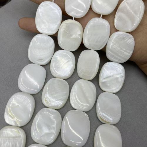 Abalorios de Nácar Blanca Natural, Concha de agua dulce, Bricolaje, Blanco, 14x30mm, aproximado 13PCs/Sarta, Vendido por Sarta