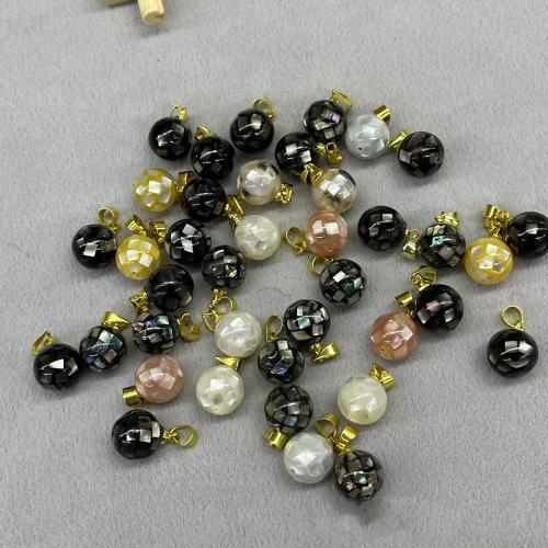 Natural Seashell Beads, gold color plated, DIY, more colors for choice, 10mm, Sold By PC