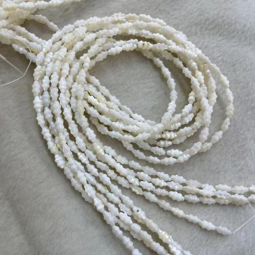 Natural Freshwater Shell Beads, DIY, white, 4x8mm, Approx 49PCs/Strand, Sold By Strand