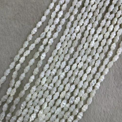 Trochus Beads, DIY, white, 5x9mm, Approx 43PCs/Strand, Sold By Strand