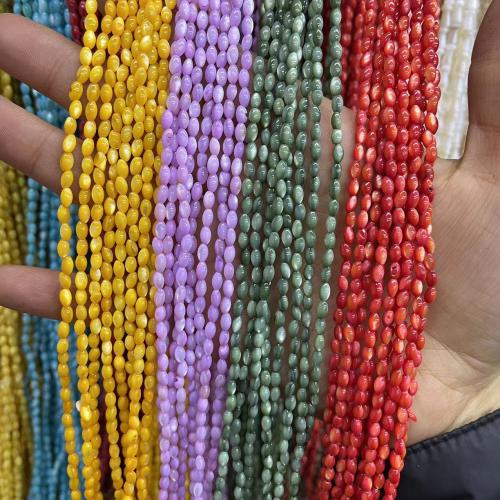 Natural Colored Shell Beads, Freshwater Shell, DIY, more colors for choice, 3x5mm, Approx 80PCs/Strand, Sold By Strand