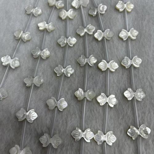 White Lip Shell Beads, Bowknot, DIY, white, 10x17mm, Sold By PC