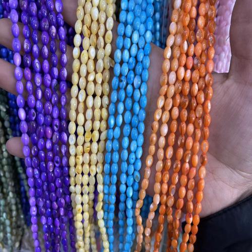 Natural Colored Shell Beads, Freshwater Shell, Oval, DIY, more colors for choice, 4x7mm, Approx 52PCs/Strand, Sold By Strand