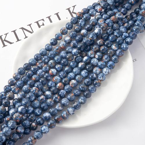 Gemstone Jewelry Beads, Natural Stone, Round, DIY & different size for choice, blue, Sold By Strand