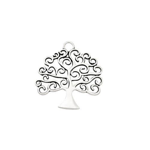 Colgantes de Aleación de Zinc, Árbol, chapado en color de plata antigua, Bricolaje, libre de níquel, plomo & cadmio, 26.20x26mm, 100PCs/Bolsa, Vendido por Bolsa