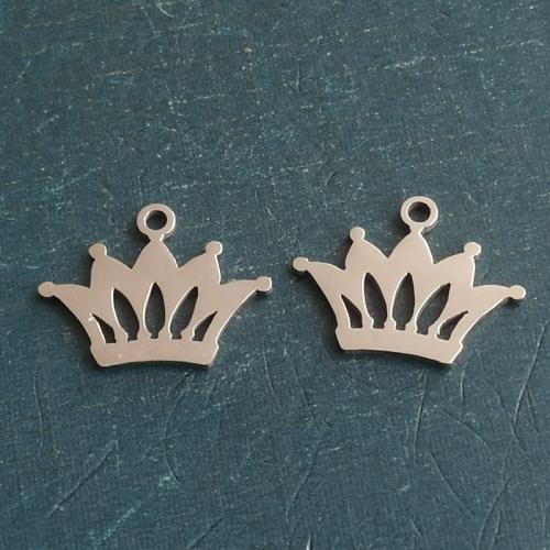 Titanium Steel Pendants, Crown, polished, DIY, more colors for choice, 17x12mm, 10PCs/Bag, Sold By Bag