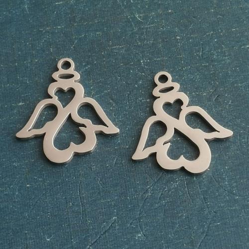 Titanium Steel Pendants, Angel, polished, DIY, more colors for choice, 16x18mm, 10PCs/Bag, Sold By Bag