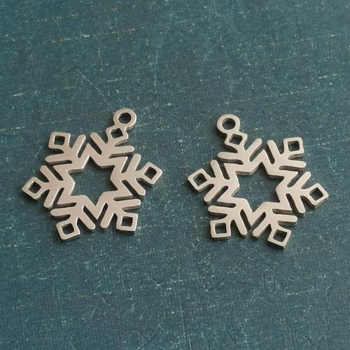 Titanium Steel Pendants, Snowflake, polished, DIY, more colors for choice, 14x18mm, 10PCs/Bag, Sold By Bag