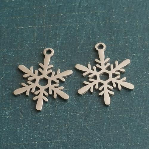 Titanium Steel Pendants, Snowflake, polished, DIY, more colors for choice, 14x18mm, 10PCs/Bag, Sold By Bag