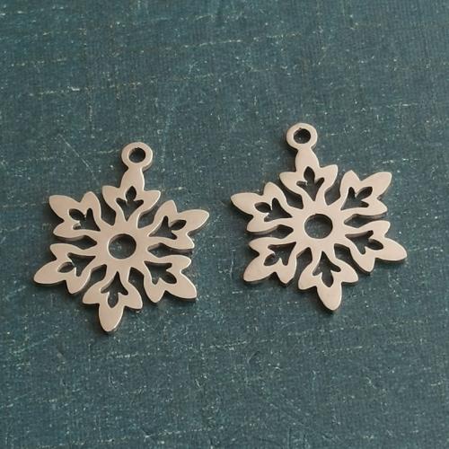 Titanium Steel Pendants, Snowflake, polished, DIY, more colors for choice, 14x18mm, 10PCs/Bag, Sold By Bag