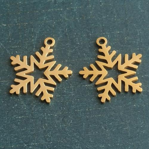 Titanium Steel Pendants, Snowflake, polished, DIY, more colors for choice, 16x18mm, 10PCs/Bag, Sold By Bag