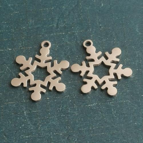 Titanium Steel Pendants, Snowflake, polished, DIY, more colors for choice, 14x18mm, 10PCs/Bag, Sold By Bag