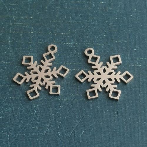 Titanium Steel Pendants, Snowflake, polished, DIY, more colors for choice, 10PCs/Bag, Sold By Bag