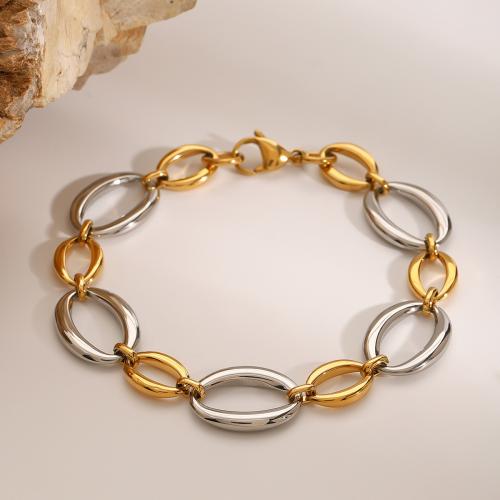 Bijoux bracelet en acier inoxydable, Acier inoxydable 304, Placage, pour femme, couleurs mélangées, Longueur:22 cm, Vendu par PC