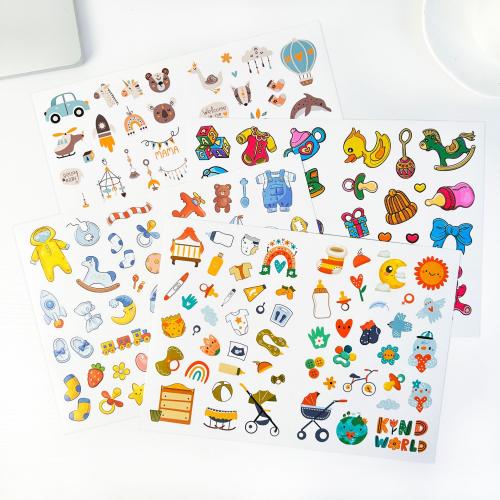 Adhesive Sticker Sticker Paper, printing, mixed pattern & DIY, 4PCs/Bag, Sold By Bag