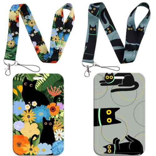 Lanyard card Holder, Polyester, with Plastic, multifunctional & different styles for choice & different designs for choice, Lanyard: 17.7 inches long, cartoon :110x70mm., Sold By PC