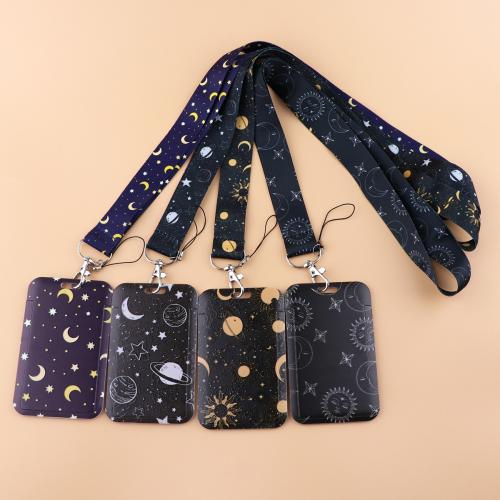 Lanyard card Holder, Polyester, with Plastic, multifunctional & different styles for choice & different designs for choice, black, Sold By PC