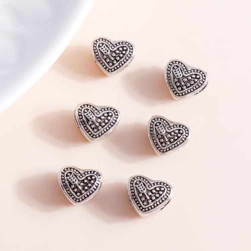 Perles coeur en alliage de zinc, Placage, DIY, 15PC/sac, Vendu par sac