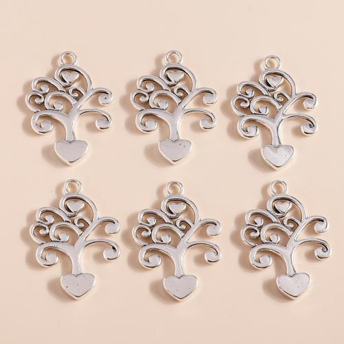 Pendentifs en alliage de zinc, arbre, Placage, DIY, 10PC/sac, Vendu par sac