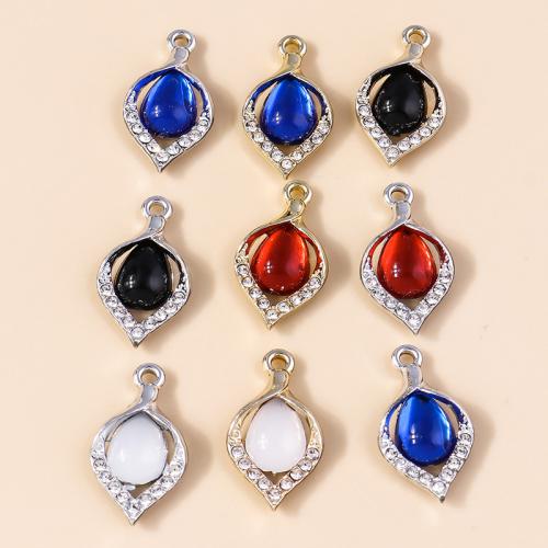 Tibetan Style Rhinestone Pendants, plated, DIY & enamel, more colors for choice, 10PCs/Bag, Sold By Bag