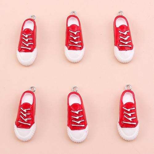 Resin Pendant, Plastic, with Resin, Shoes, plated, DIY, more colors for choice, 10PCs/Bag, Sold By Bag