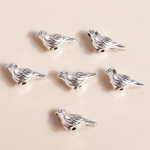 Perles animaux en alliage de zinc, oiseau, Placage, DIY, 20PC/sac, Vendu par sac