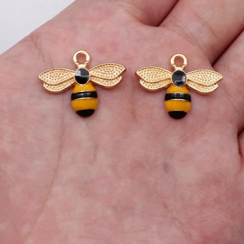 Tibetan Style Enamel Pendants, Bee, plated, DIY, more colors for choice, 10PCs/Bag, Sold By Bag