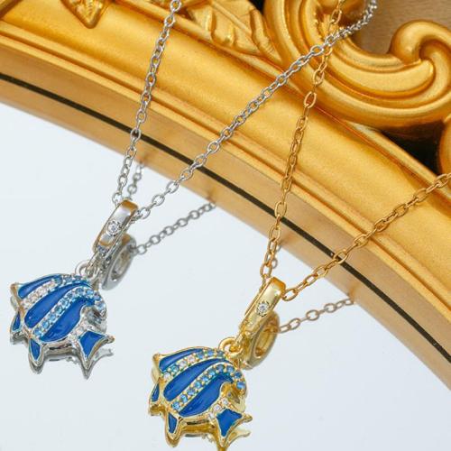 Stainless Steel Jewelry Necklace, 304 Stainless Steel, Vacuum Ion Plating, for woman & enamel & with rhinestone, more colors for choice, Length:41-50 cm, Sold By PC